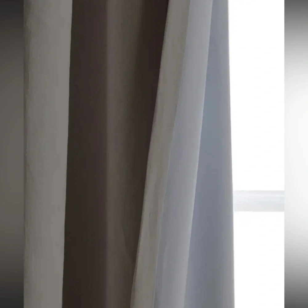 Quince 96x84 European Linen Light Gray True Blackout Curtain Panel